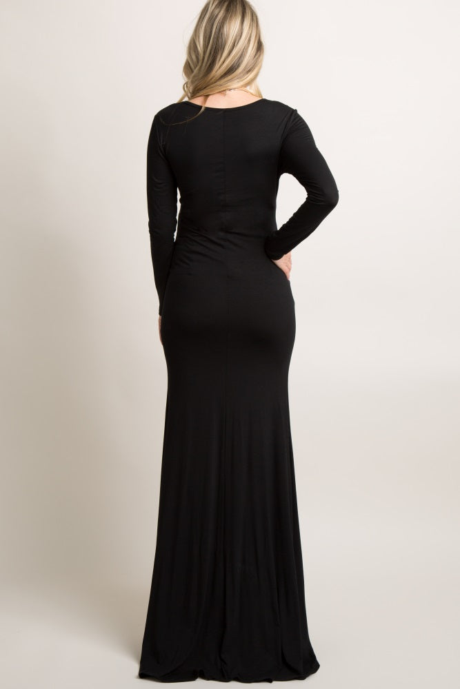 PinkBlush Black Long Sleeve Photoshoot Maternity Gown/Dress