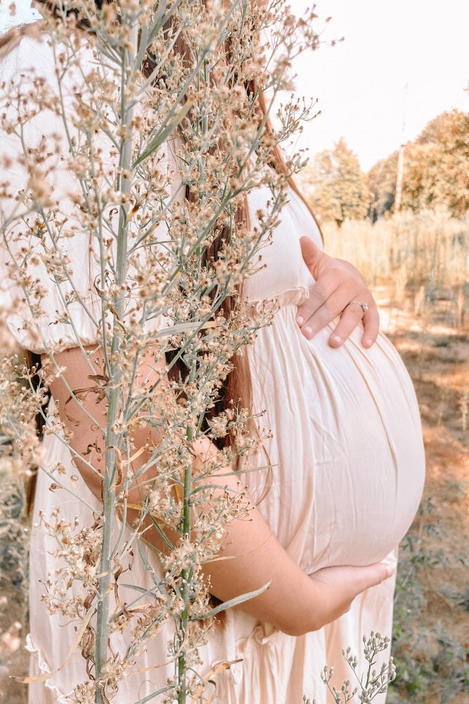 Cream Off Shoulder Ruffle Tiered Maternity Maxi Dress